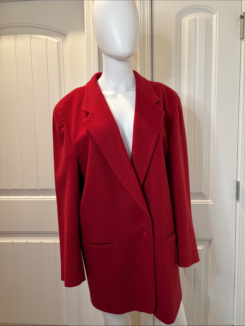 L.L. Bean Women's Red Long Single-Button Blazer Size 18
